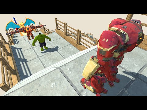 HULK BUSTER DEATH FALL - Animal Revolt Battle Simulator