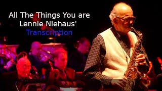 All The Things You Are, Lennie Niehaus' (Eb) Solo Transcription. Transcribed by Carles Margarit