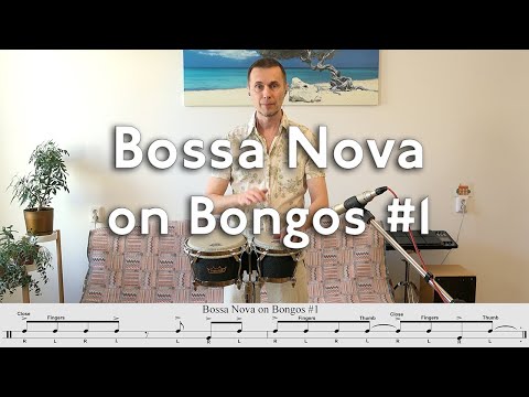 Bossa Nova rhythm on Bongos #1 (play together with a drumset)