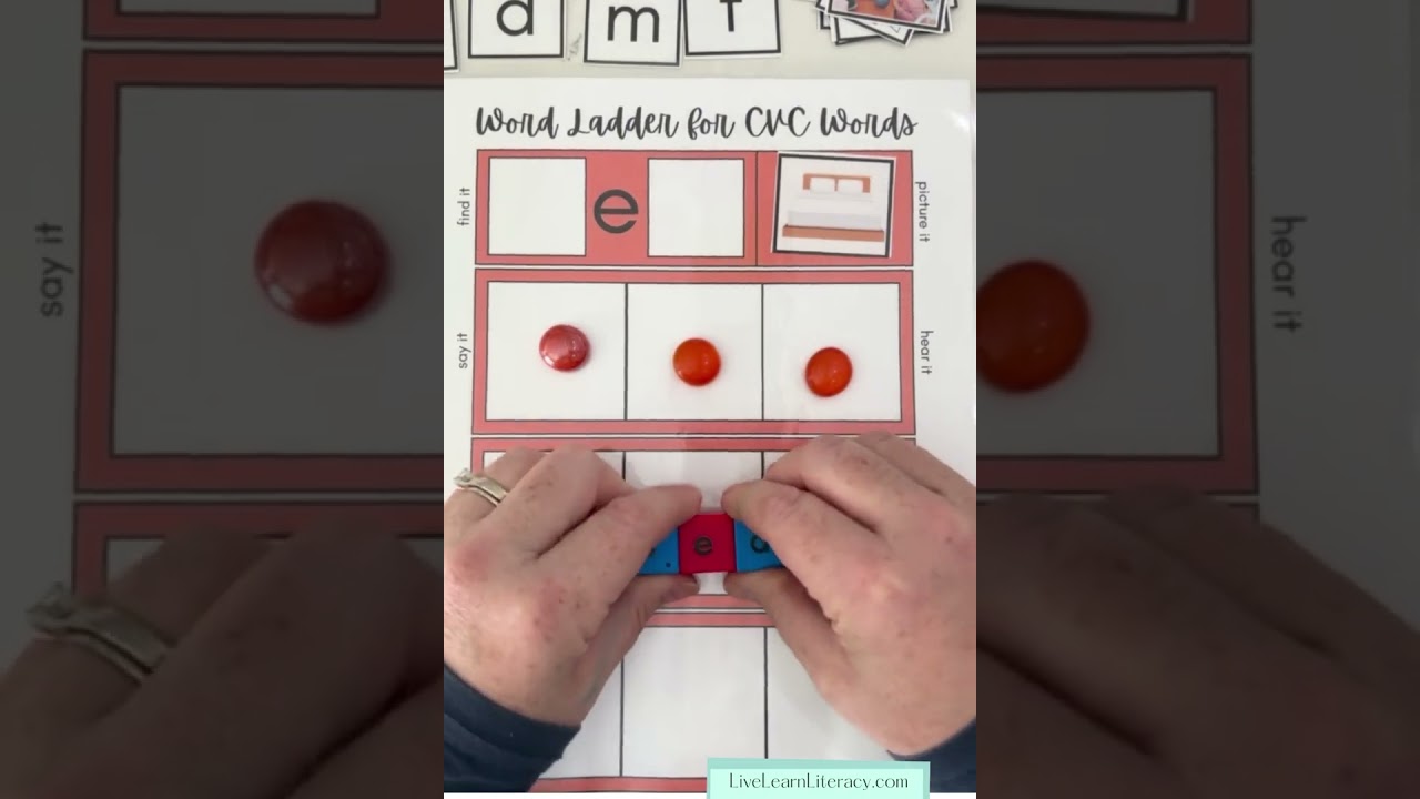 Word Mapping CVC Words Example Activities| Kindergarten Science of Reading Short Vowel Decoding Idea