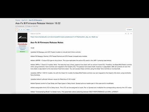 AXE-FX III - Firmware 19.02 Has Been Released!
