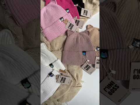 Детская шапочка для девушек с милыми ушками котика на 3-5 лет - фото 1 - id-p3024979095