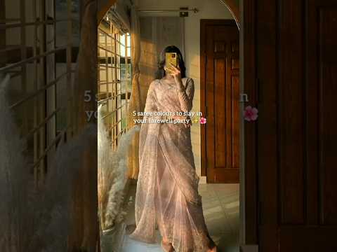 5 saree colours to slay in your farewell party ✨🌺 #shorts #saree #trending