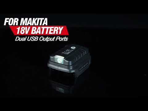 Адаптер модуль USB адаптер (powerbank 2 USB + фонарь) к акб Makita, Revolt, Pro-CRAFT, Profi-Tec и др. - фото 1 - id-p2090036996