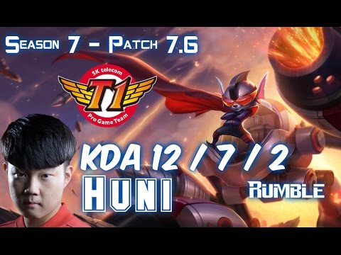 SKT T1 Huni RUMBLE vs KENNEN Top - Patch 7.6 KR Ranked