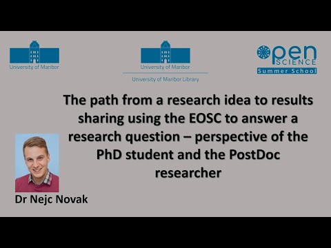 The path from a research idea to results-sharing using the EOSC (Nejc Novak & Yunus Emre Yilmaz)