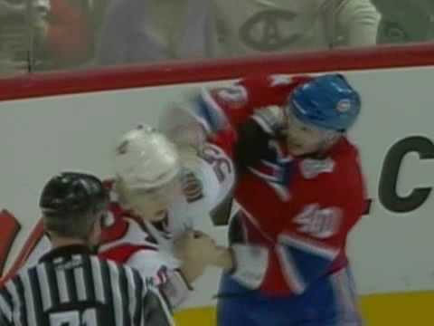 Brian Lee vs Maxim Lapierre Apr 6, 2009