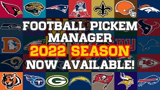 NFL Football Pickem Manager 2022 Released! | Home Office Player Pool | Excel Spreadsheet