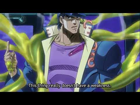 Jojo's bizarre adventure Stardust Crusaders. Jotaro secret technique.