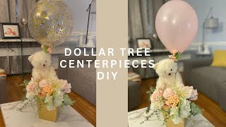 Baby showers centerpieces DIY /Dollar tree balloons centerpieces