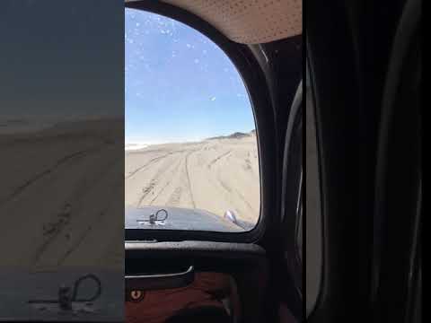 Driving on the beach near the campground