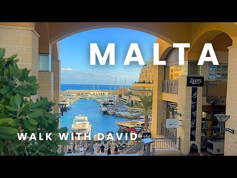 Malta Walking Tour in 4K | StJulians Promenade December Afternoon 