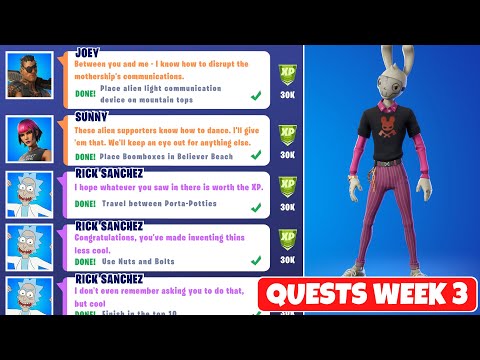 How to Complete All Week 3 Challenges in Fortnite Chapter 2 Season 7! (Epic & Legendary Quests)