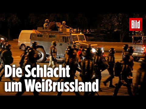 Blutige Straßenschlachten in Weißrussland: Polizei rast mit Fahrzeugen durch die Menge