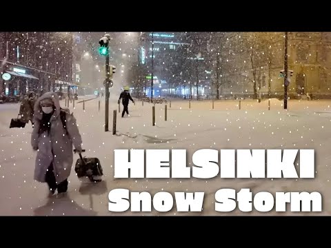 🔴 SUPER Snow Storm City Walk 24/7 ❄️🌨️ Winter in Finland February  🔴 PRE-RECORDED SLOW TV CITY SOUND