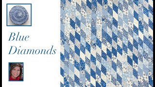 💎 BLUE DIAMONDS 💎 | Use Jelly Rolls 2.5 inch strips | Free Quilt Tutorial