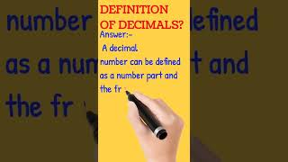 Definition of a decimal? /#shorts /#definition .