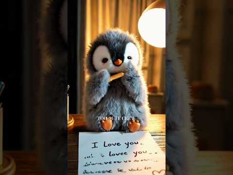 Ufu fu…Just writing a little letter…❤️❤️ #cute #penguin #shorts