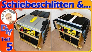 Profi Schiebeschlitten bauen verstellbar für die DWE 7492 wird zur Tischverlängerung | IngosTipps