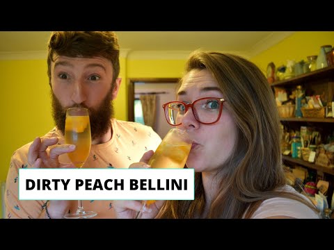TIPSY TEA: Dirty Peach Bellini (easy cocktail recipe)