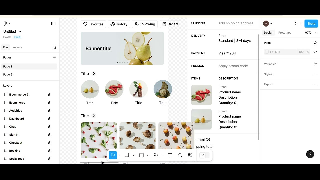 Design a status bar in Figma