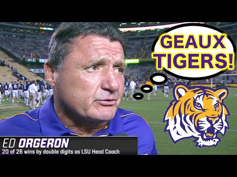Coach Ed Orgeron saying "Go Tigers!" #GEAUXTIGERS 🐯