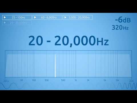 Ouça as frequências de 20Hz a 20.000Hz e treine seu ouvido para equalização.