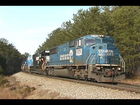 NS SD60I #6751 leads NS #361 at Finch, Georgia - 12/29/02