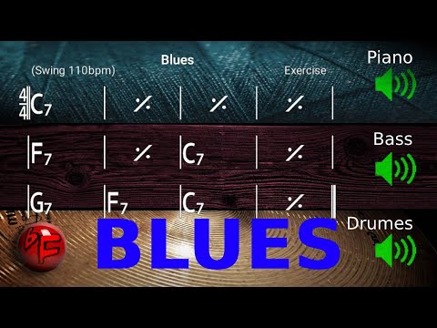 12 Bar Blues in C - Jazz Backing Track / Play-along (110bpm)