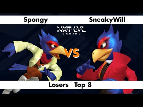 NXT LVL Gaming 8 - Losers Top 8 - Spongy (Neutral Falco) vs SneakyWill (Red Falco) - SSBM Smash Mele