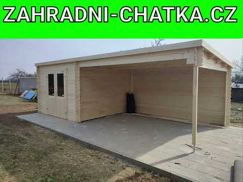 Zahradní domky s přístřeškem.