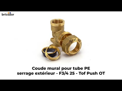 Coude mural pour tube PE - à serrage extérieur - femelle - Tof Push OT EFFEBI
