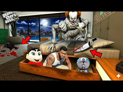 Franklin Shinchan Found Scary Clown in Gta V Part 1 in Telugu