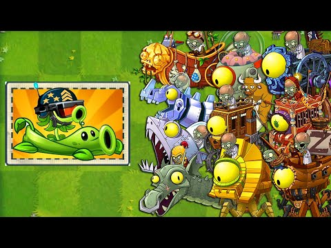 100% Best Pea Vine vs Mega Gatling Pea Plant vs All Final Boss - Plants vs Zombies 2 Mod