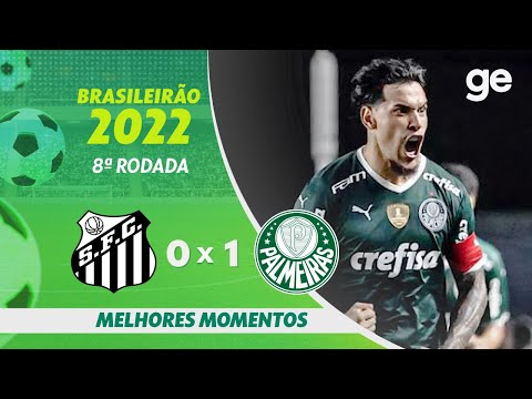 Gols e lances de Santos x Palmeiras