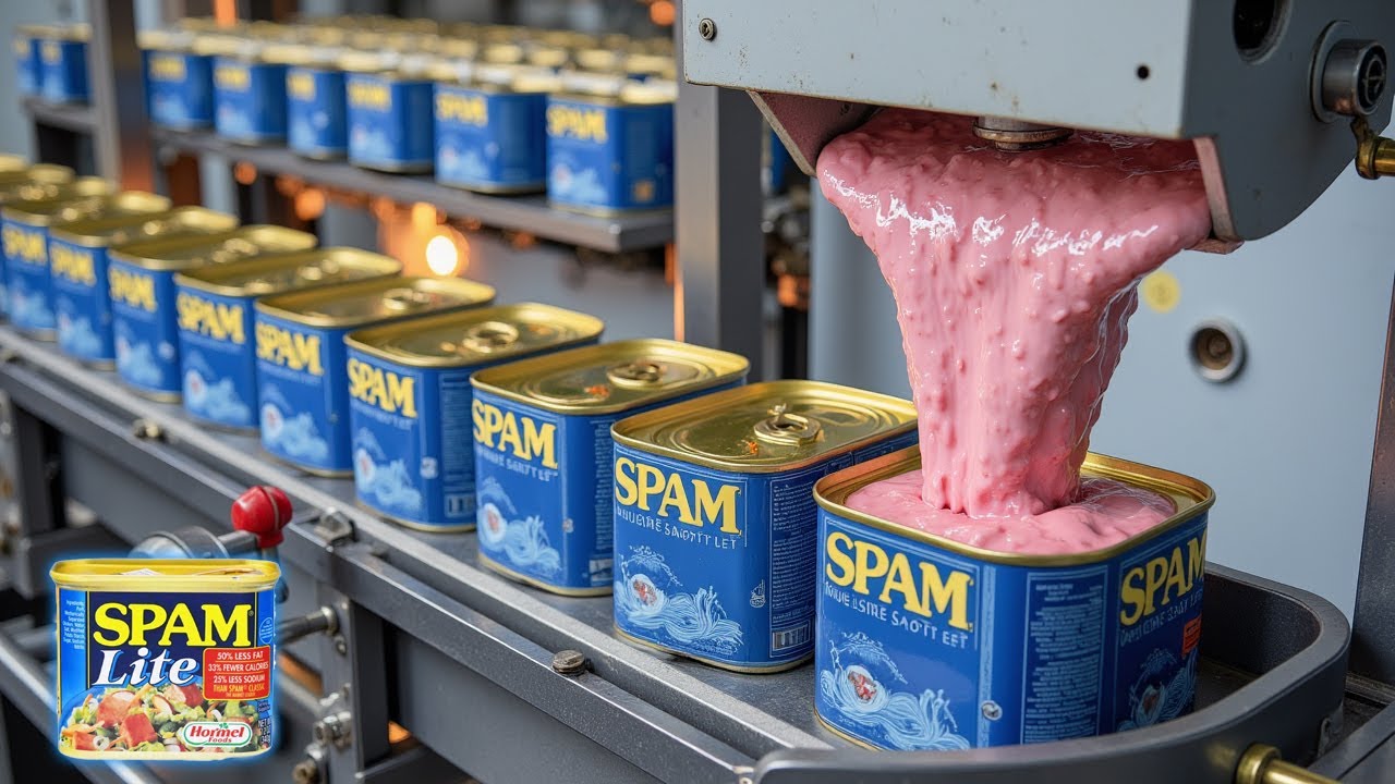 How is Spam produced in the factory?  Canned Meat Factory Process.