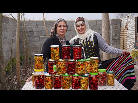 How to make pickled vegetables with celery and Cauliflower at home | Iran village life