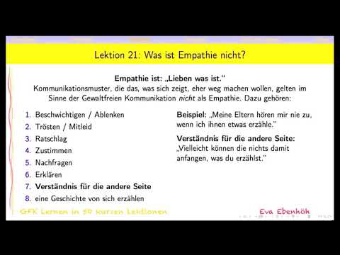 GFK Lernen in 50 kurzen Lektionen - Lektion 21 Was ist Empathie nicht?