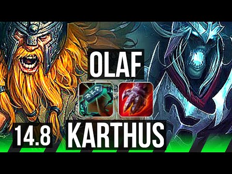 OLAF vs KARTHUS (JGL) | 66% winrate, 6 solo kills, 13/5/19, 38k DMG | EUW Challenger | 14.8