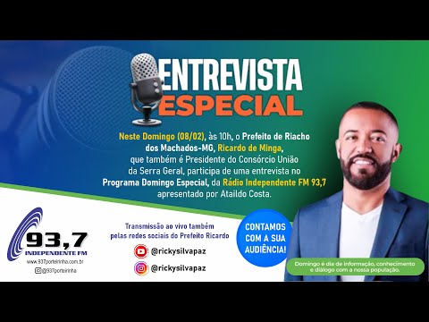 Prefeito de Riacho dos Machados-MG, Ricardo de Minga participa de entrevista na Rádio 93,7 FM