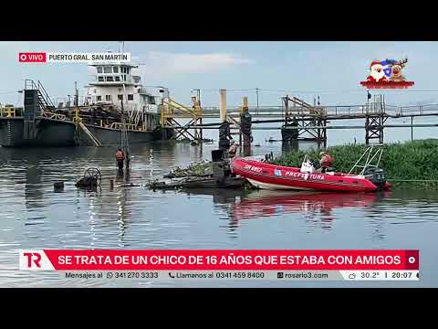 Buscan a un adolescente que desapareció tras meterse al río en Puerto San Martín
