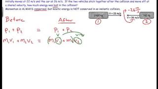 Energy Lost in an Inelastic Collision: Sample Physics Problem