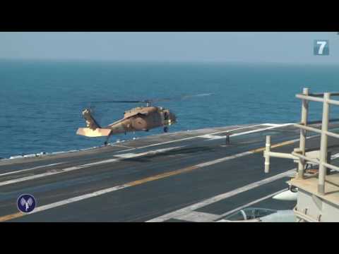Israeli chopper on US Navy aircraft carrier