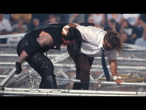 The Undertaker throws Mankind off the top of the Hell in a Cell: June 28, 1998 - King of the Ring
