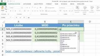 Excel - Jak poprawnie wyciągnąć część dziesiętną liczby - porada #266