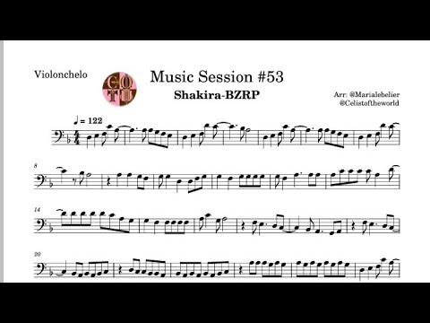 SHAKIRA / BZRP Music Session #53 cello / PARTITURA/ Tutorial / instrumental