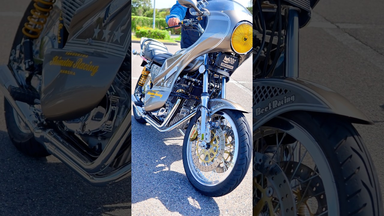 【独占取材】フルカスタムGS400 y,y factoryマフラー音❗️Hリム、コミネロケットカウル、ダブルディスク #norikh250 車、バイク、旧車、吸い込みマフラー音