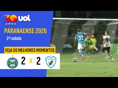 Coritiba 2 x 2 Londrina | Watch the highlights | Paraná State Championship | 2nd Round