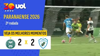 CORITIBA 2 X 2 LONDRINA | ASSISTA AOS MELHORES MOMENTOS | CAMPEONATO PARANAENSE | 2ª RODADA