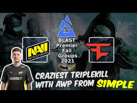 Craziest TripleKill with AWP from S1mple on Dust 2, NAVI vs FaZe, BLAST Premier Fall Groups 2021